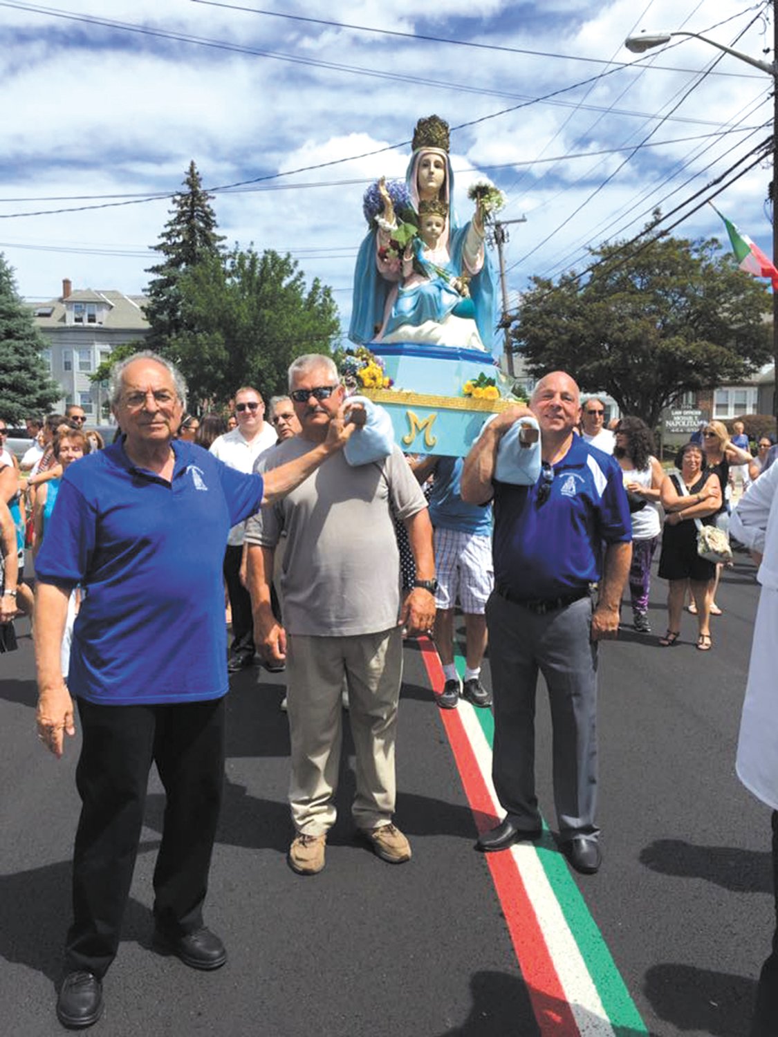 PROCESSION TIME: During the Sunday procession, the statue of Maria Santissima Della Civita is carried down the streets of Knightsville. (Submitted photo)